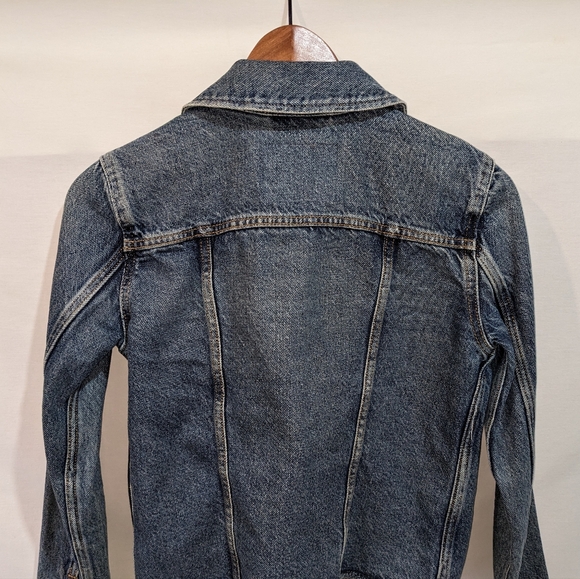 Levi's Cotton Denim Jeans Jacket with Lace Up Tie Details on Cuffs Size XS - Picture 11 of 12